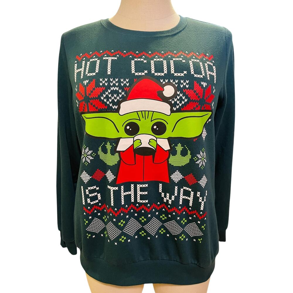 Torrid Plus Size‎ 5 Star Wars Grogu Baby Yoda Christmas Holiday Sweatshirt New